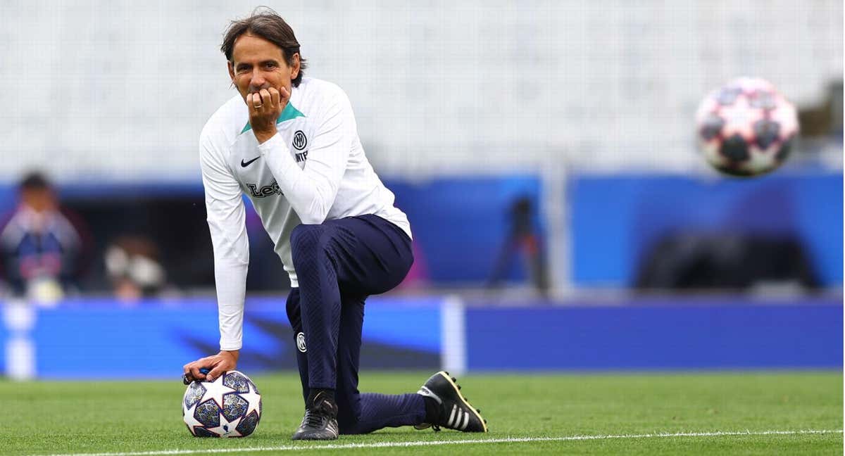 Inzaghi, durante el entrenamiento del Inter previo a la final de la Champions. /EFE