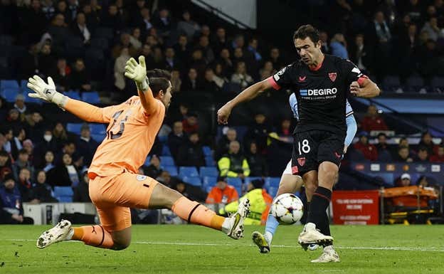 Delaney, en el partido del Sevilla ante el City de la Champions. Reuters