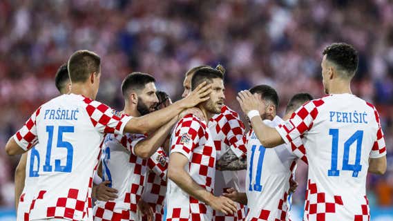 La selección croata celebra el pase a la final de la Nations League./EFE