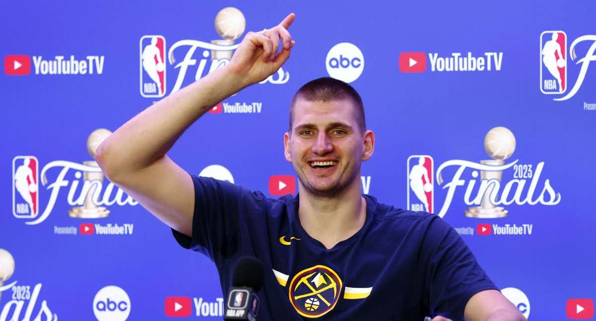 Jokic, en la rueda de prensa posterior al quinto partido.