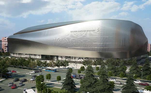 Proyección del nuevo Santiago Bernabéu antes de comenzar el proyecto. Real Madrid