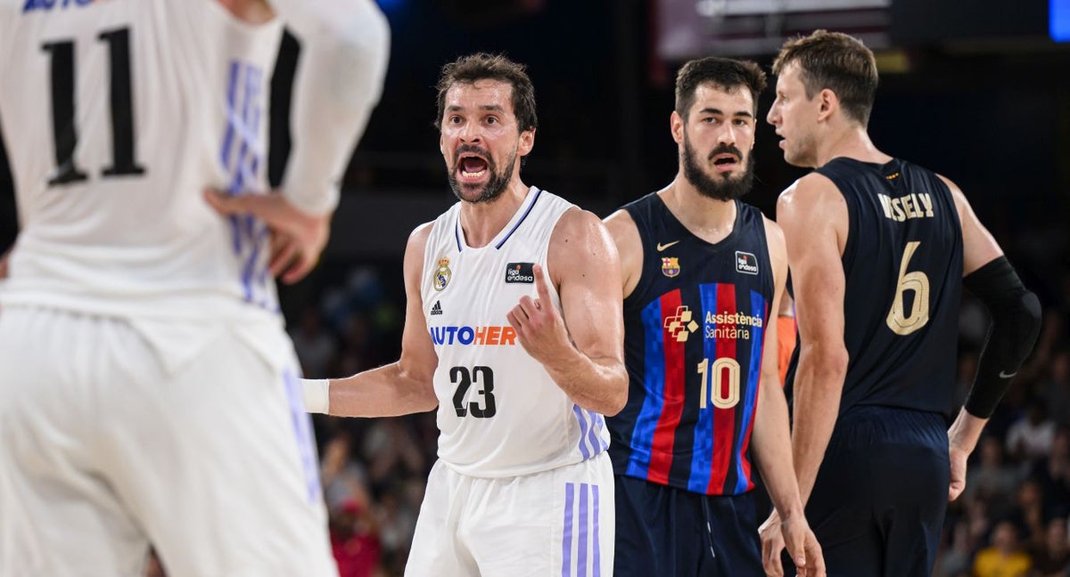 Un momento del segundo partido entre Barça y Real Madrid.