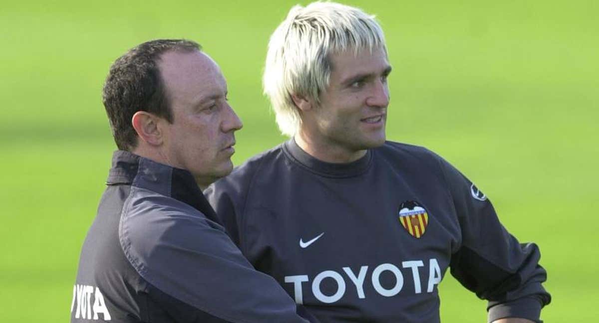 Rafa Benítez y Santiago Cañizares, durante su época en el Valencia. /Archivo