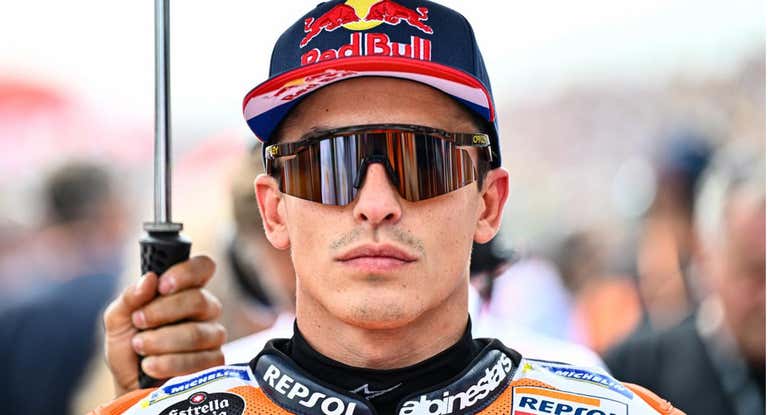 Marc Márquez en la parrilla al sprint de Assen.