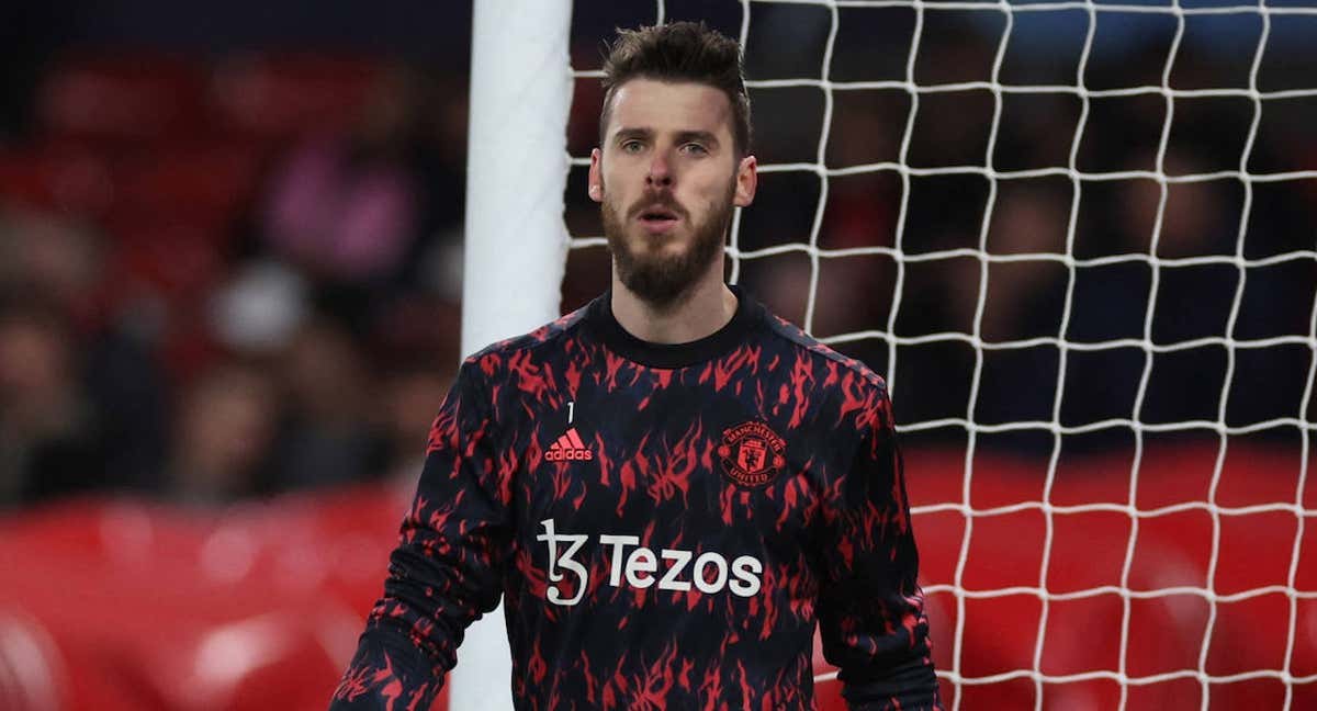 David De Gea durante un partido con el Manchester United./Getty Images