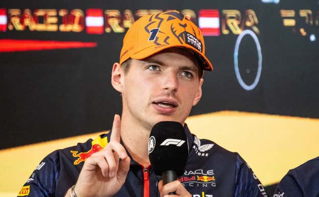 Max Verstappen, en la rueda de prensa de la FIA durante el GP de Austria 2023.  EFE