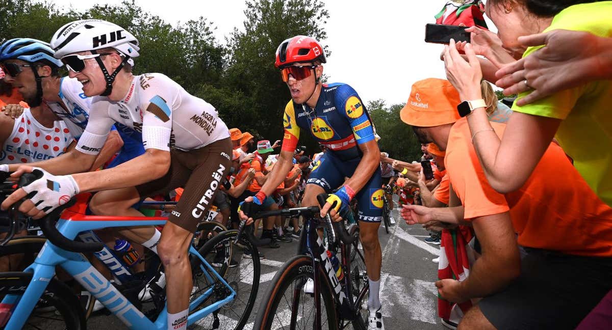 Juanpe López durante la primera etapa del Tour de Francia, este sábado en Vizcaya./GETTY