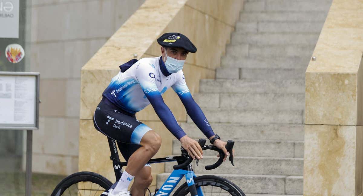 Alex Aranburu, este sábado antes de la primera etapa en Bilbao.