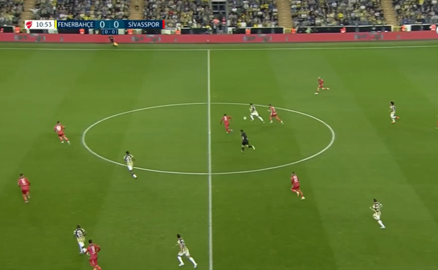 Güler se zafa de su marca con un sombrero, cayéndole la pelota justamente en su pie izquierdo.  WYSCOUT