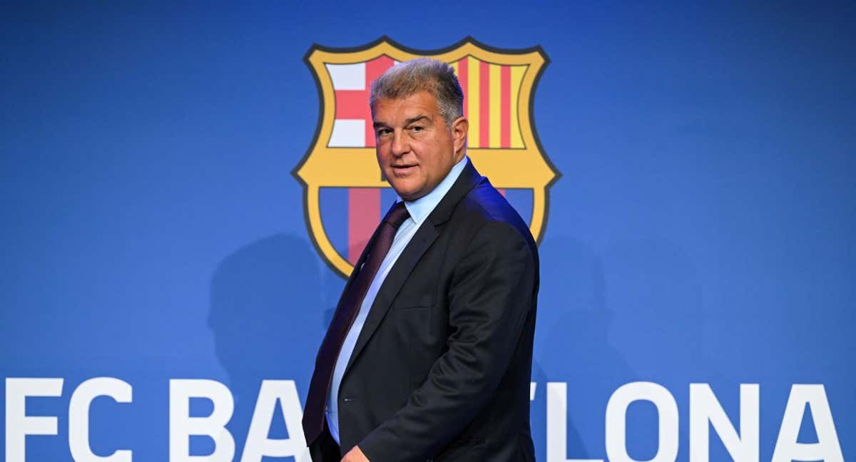 Joan Laporta durante un acto del club./AFP