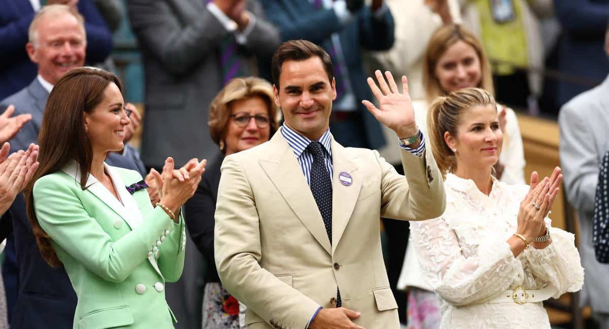 Roger Federer presencia un partido de Wimbledon 2023./REUTERS