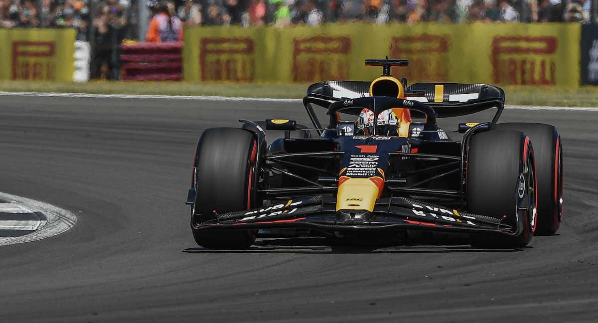 Max Verstappen, hoy, en Silverstone. /GETTY