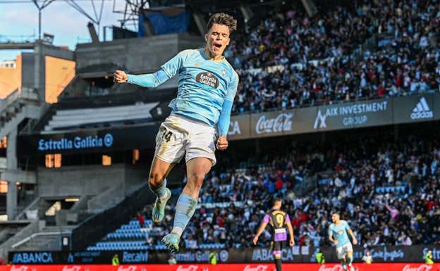 Gabri, tras su gol ante el Valladolid la pasada temporada.  Getty