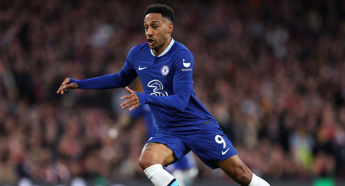 Aubameyang, en un derbi contra el Chelsea el pasado mes de mayo. /GETTY