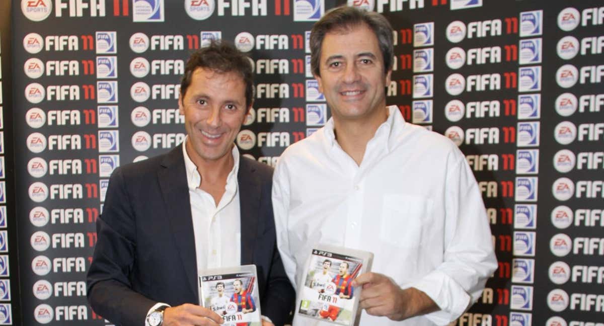 Paco González y Manolo Lama presentando una de las ediciones del FIFA en las que fueron las voces./EA SPORTS