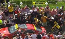 Un coche y una moto frenaron el recital de Vingegaard en Courchevel