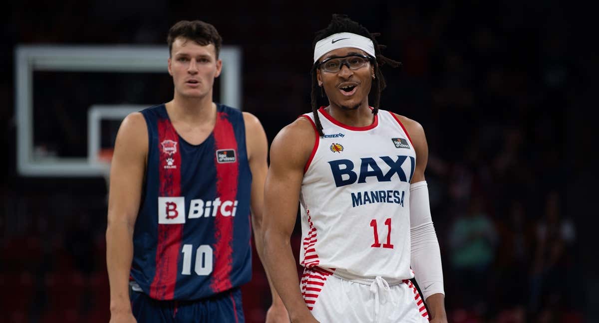 Chima Moneke, una de las últimas incorporaciones del Baskonia durante un partido con el BAXI Manresa/ ACB PHOTO