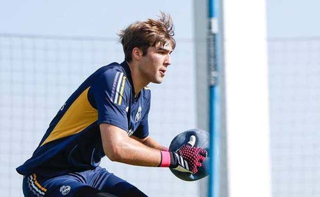 Fran González, durante un entrenamiento con el primer equipo. Real Madrid