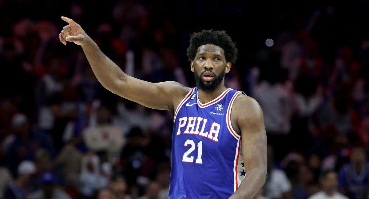 Joel Embiid, en un partido con los 76ers./AFP
