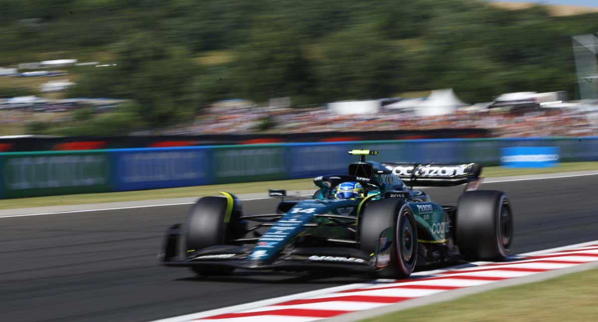 Fernando Alonso, en el GP de Hungría 2023 de F1. /Aston Martin