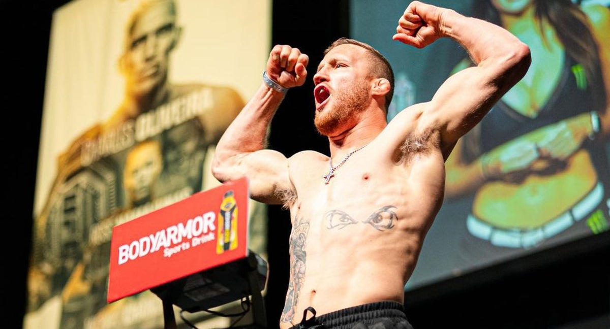 Justin Gaethje, durante un pesaje.