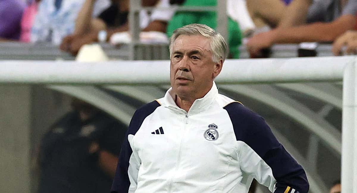 Carlo Ancelotti en la banda del NRG Stadium./