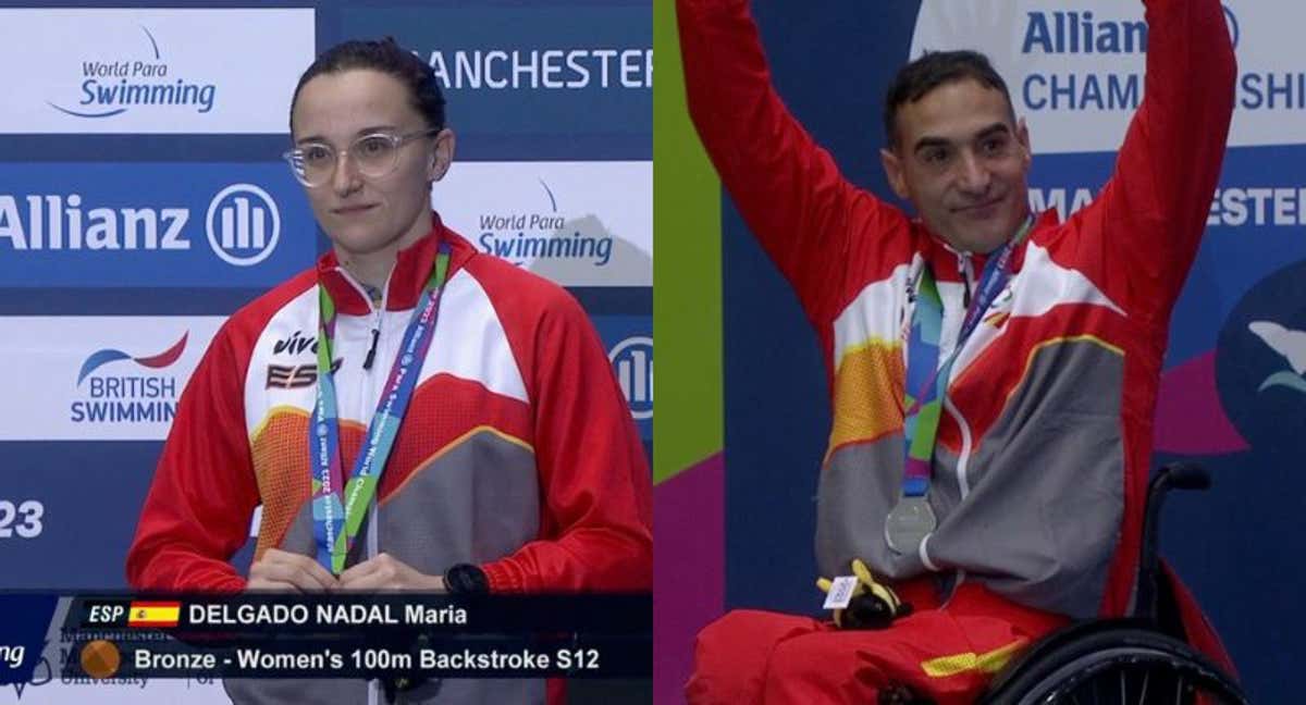 María Delgado y Miguel Luque, en la entrega de medallas.