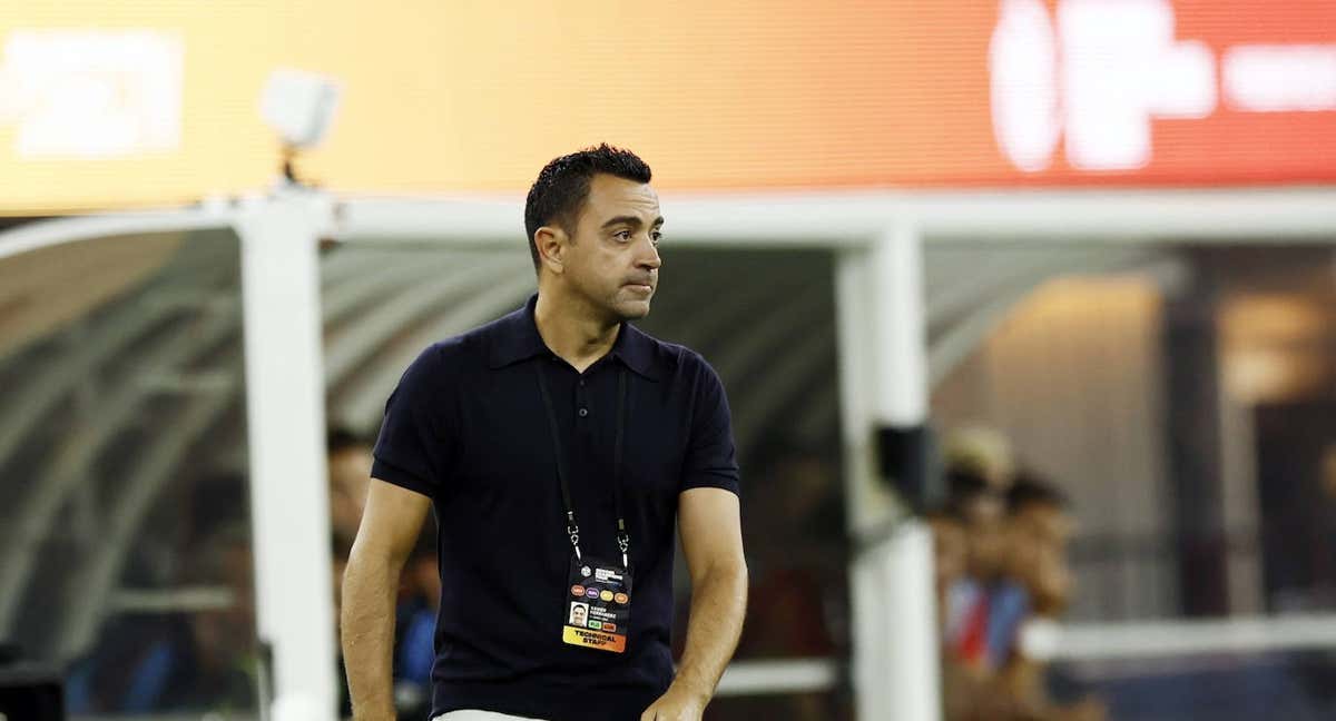 Xavi, en un partido con el Barcelona.