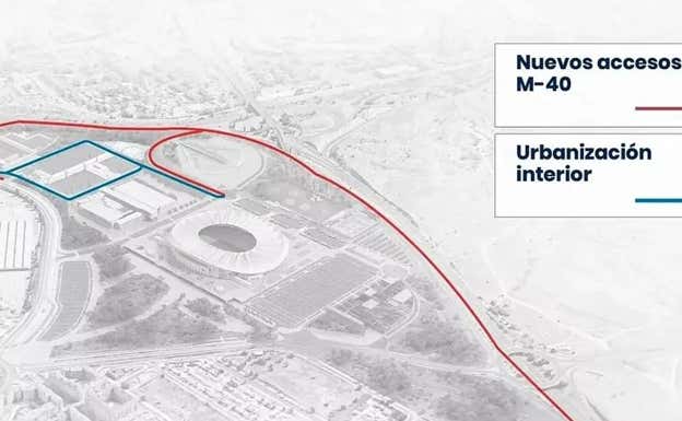 El mapa de los nuevos accesos con los que contará el Metropolitano. ATLÉTICO DE MADRID