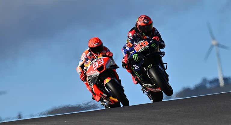 Marc Márquez y Fabio Quartararo en el Gran Premio de Portugal.