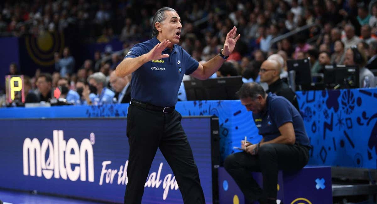 Sergio Scariolo durante un partido con la Selección española./Reuters