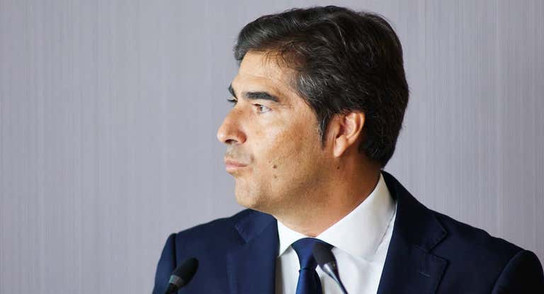 El presidente, Ángel Haro, durante su comparecencia.