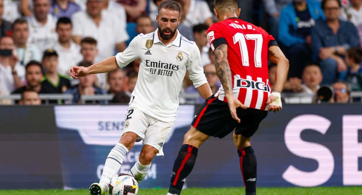 Dani Carvajal y Yuri Berchiche, durante el último partido de la pasada temporada./Getty Images