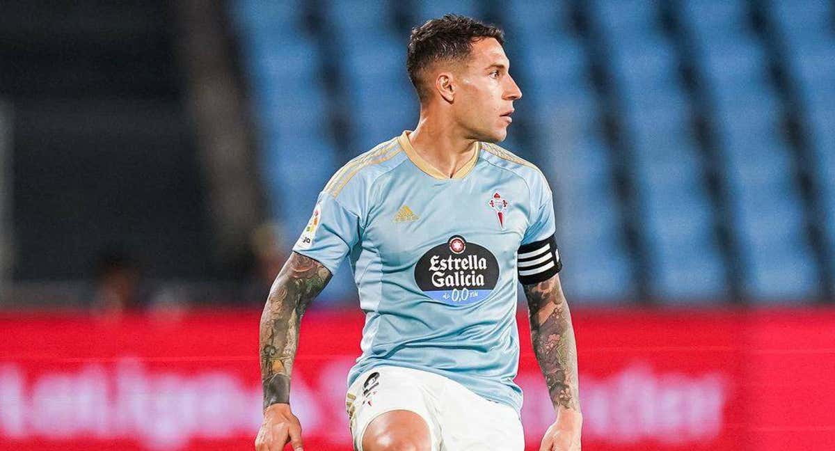 Hugo Mallo, en un partido de la temporada pasada con el Celta. /INSTAGRAM