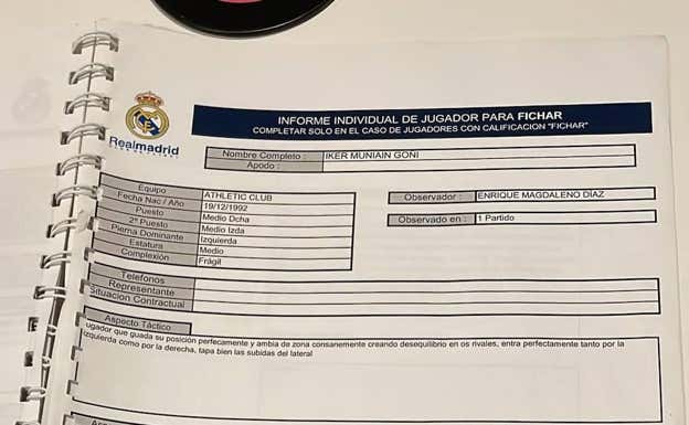 El informe del Real Madrid sobre Muniain. RELEVO