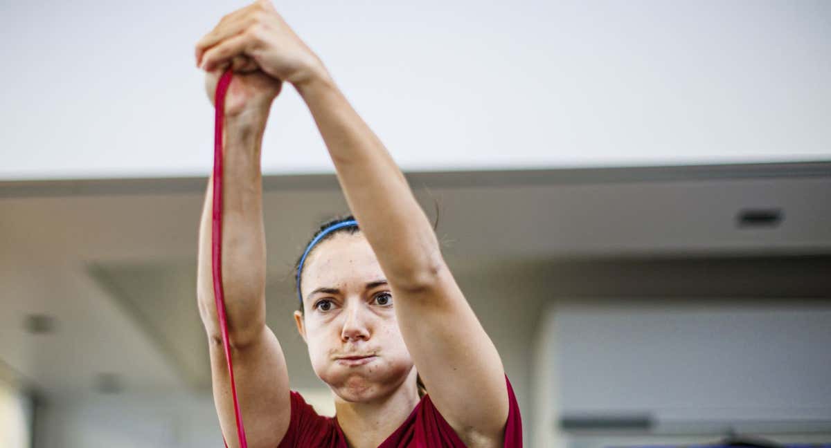 Aitana Bonmatí, jugadora de la Selección, durante un entrenamiento en el Mundial. /RFEF
