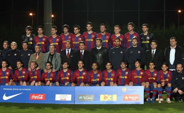 Foto oficial del Barça B, en la temporada 2007-08. FCBARCELONA.ES
