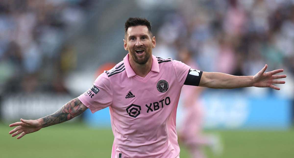 Messi celebra su noveno gol con Inter Miami. /AFP