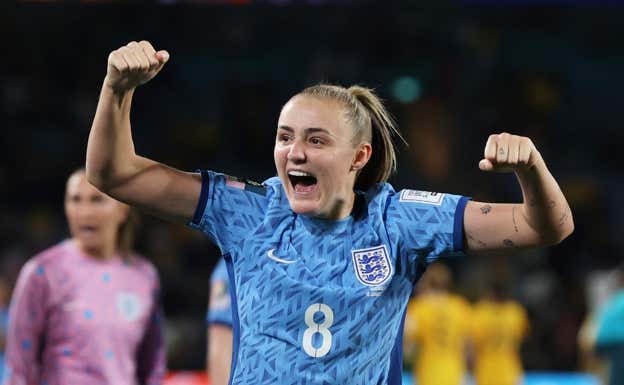 Georgia Stanway celebrando la victoria contra Australia.  REUTERS