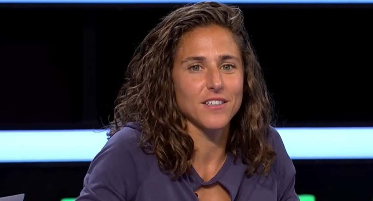 Vero Boquete ejerciendo como comentarista en el post de la consecución del Mundial por parte de la Selección española. /RTVE