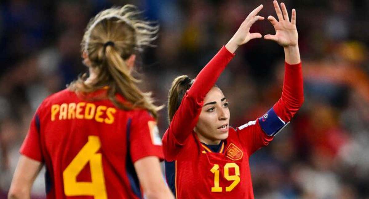 Olga Carmona celebra su gol en la final./EFE/ Dean Lewins