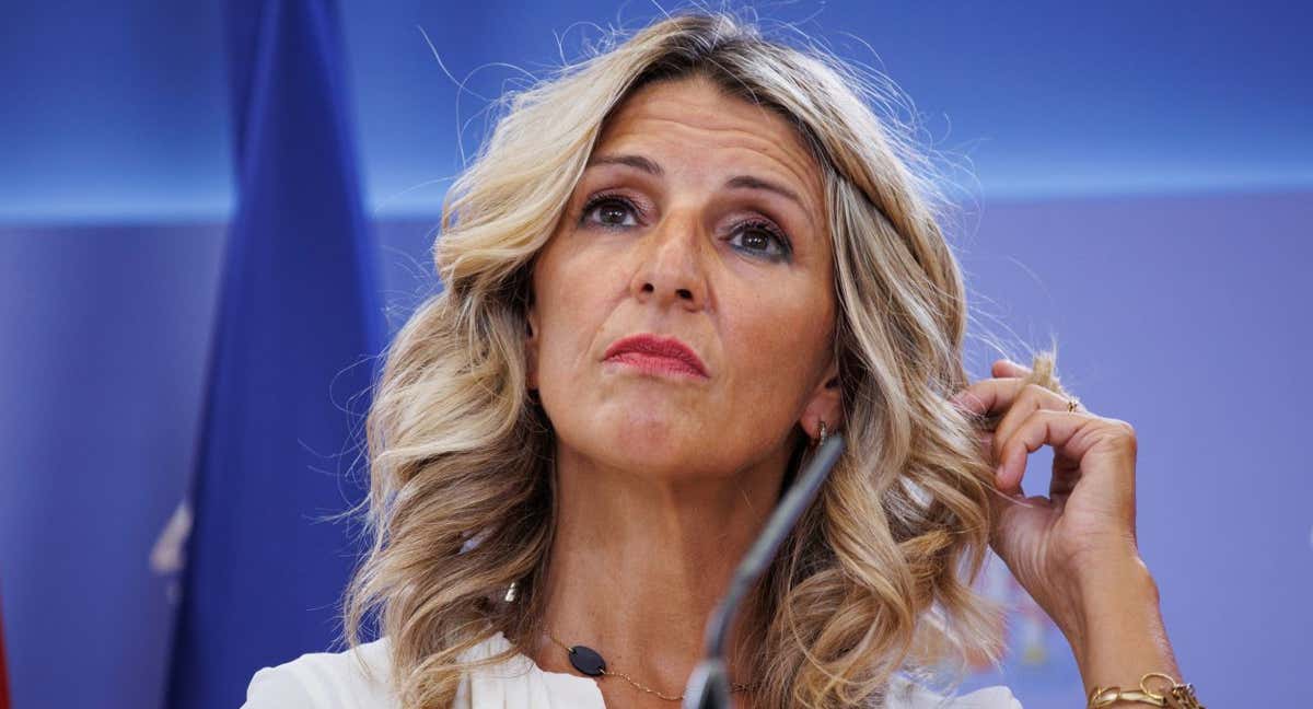 La vicepresidenta del Gobierno y ministra de Trabajo en funciones, Yolanda Díaz, comparece ante los medios este lunes. /EUROPA PRESS.