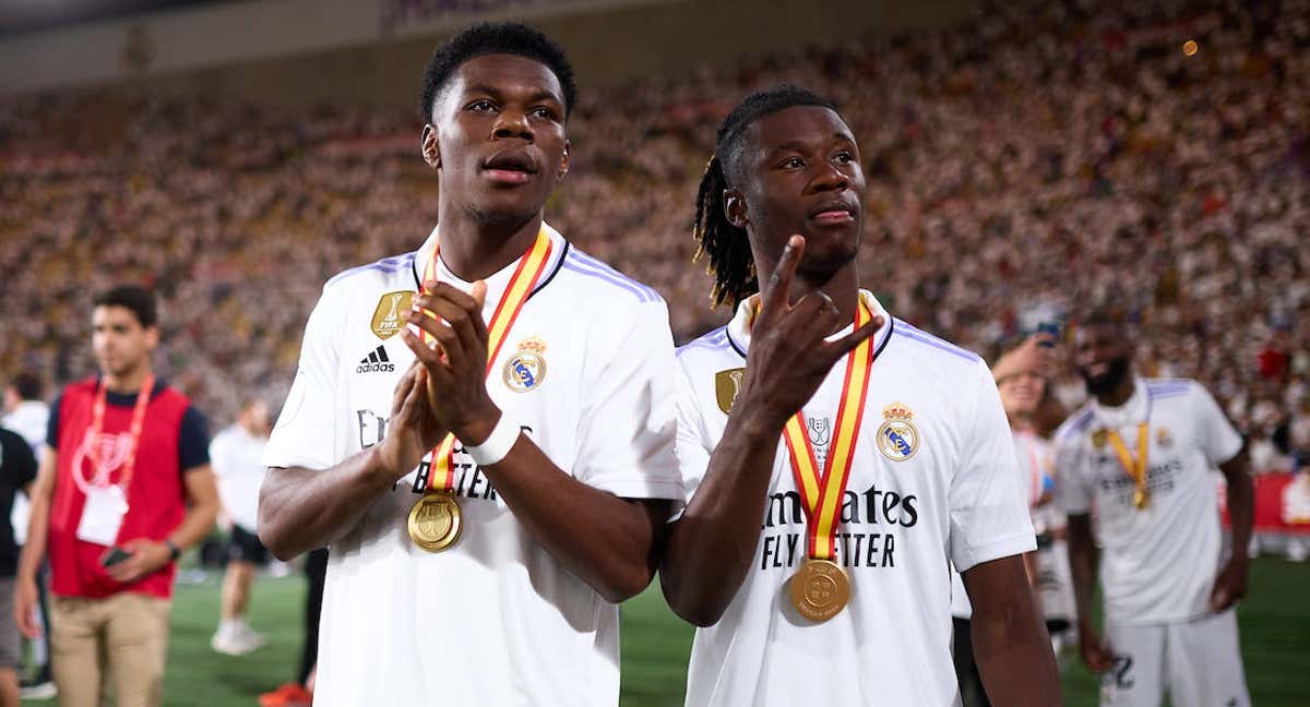 Tchouameni y Camavinga celebran la Copa del Rey./Getty