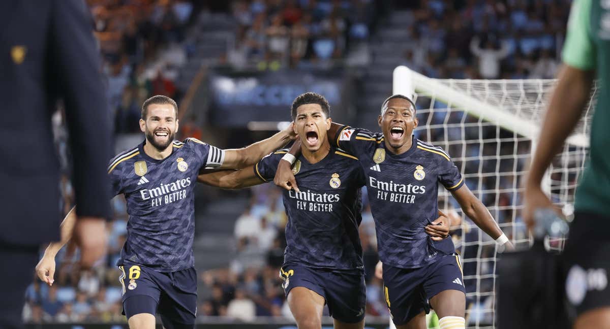 Bellingham, celebrando su gol con el Real Madrid./EFE