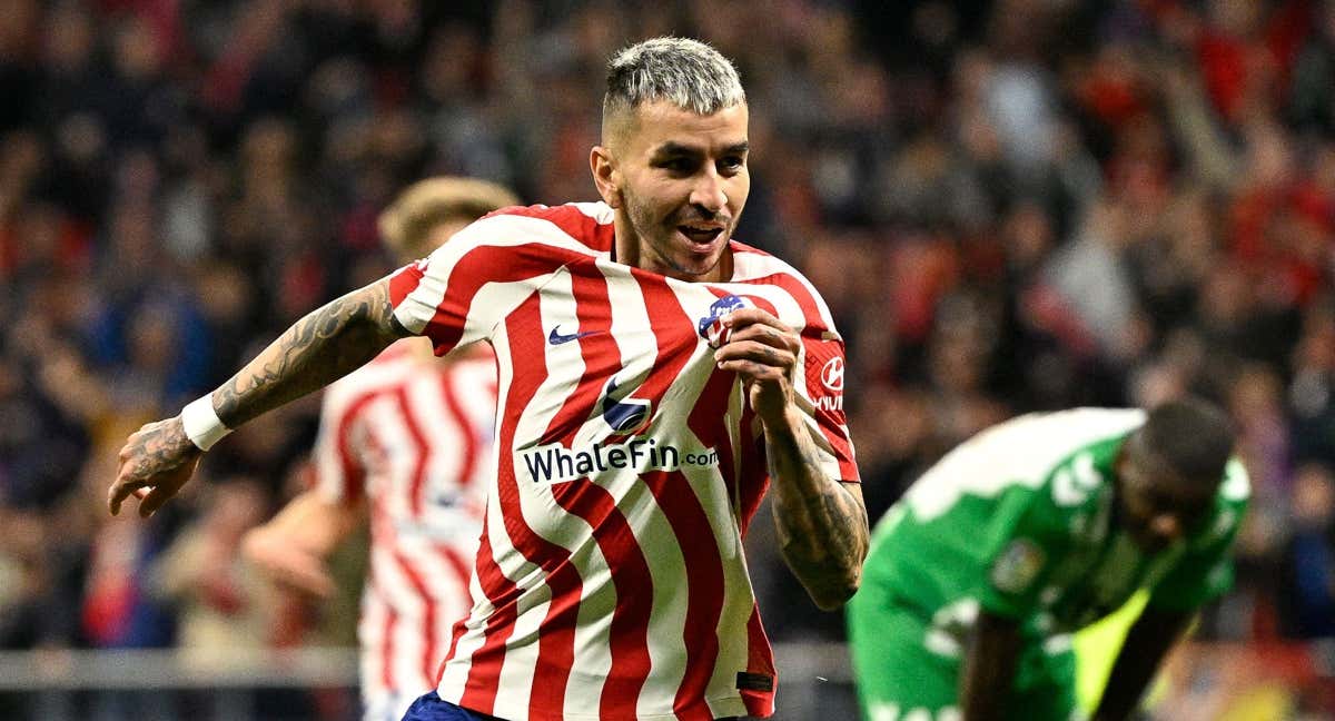Ángel Correa celebra un gol con el Atlético de Madrid. /AFP
