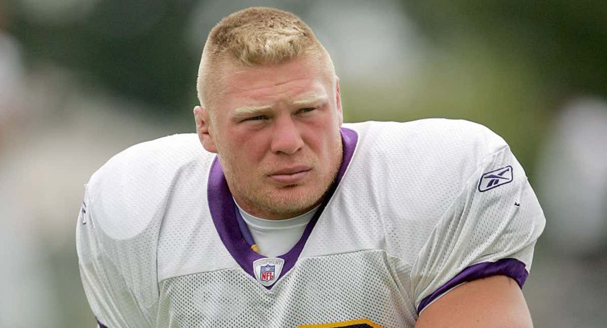 Brock Lesnar durante un entrenamiento con los Vikings./Getty Images