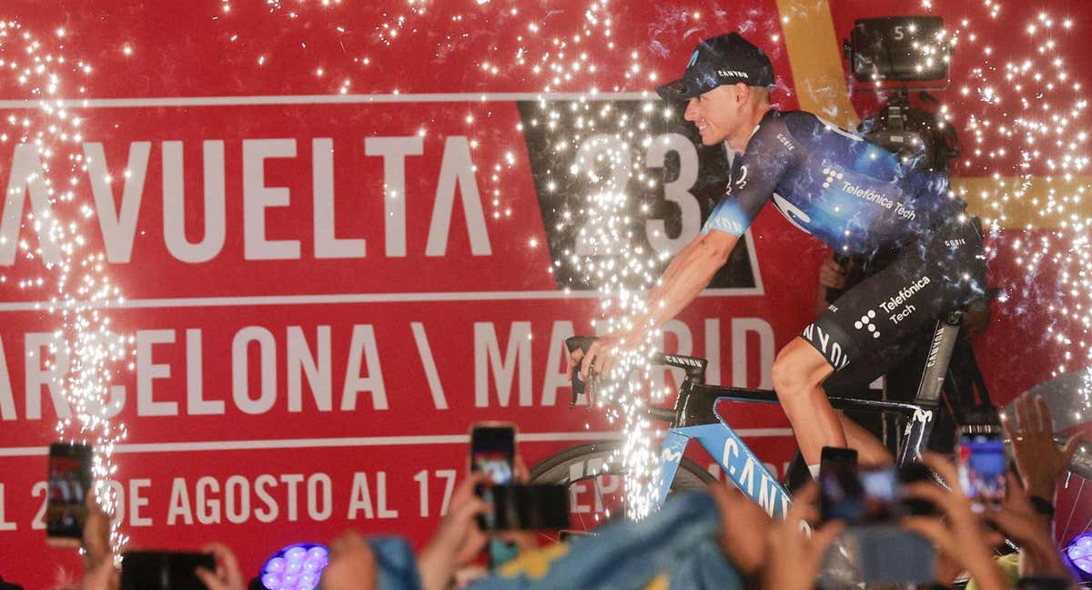 Enric Mas, en la presentación de La Vuelta 23 el pasado jueves en Barcelona. /EFE / MANUEL BRUQUE