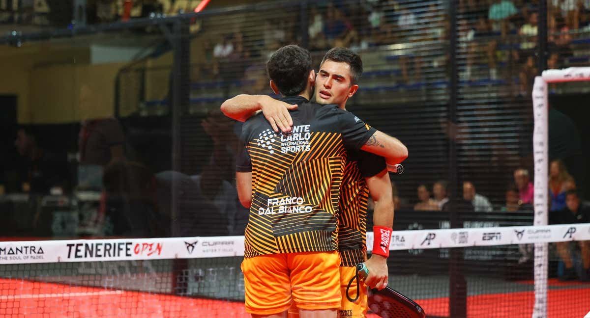 Dal Bianco y Arce celebran una victoria./A1 PADEL