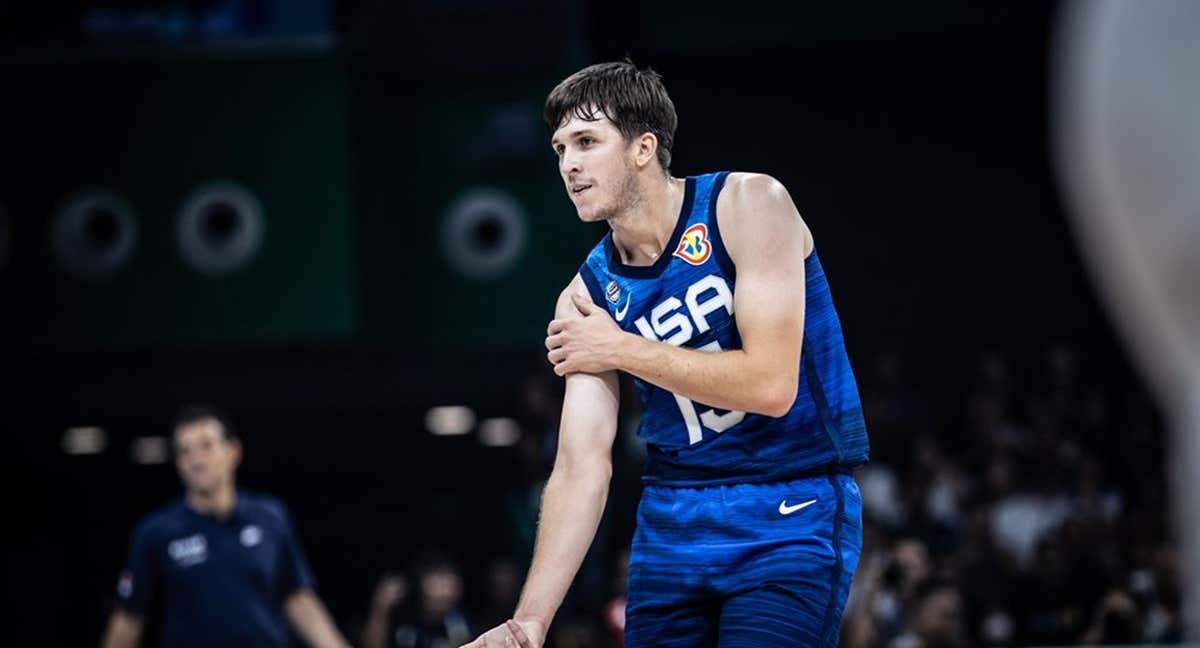 Austin Reaves durante el partido ante Grecia./FIBA