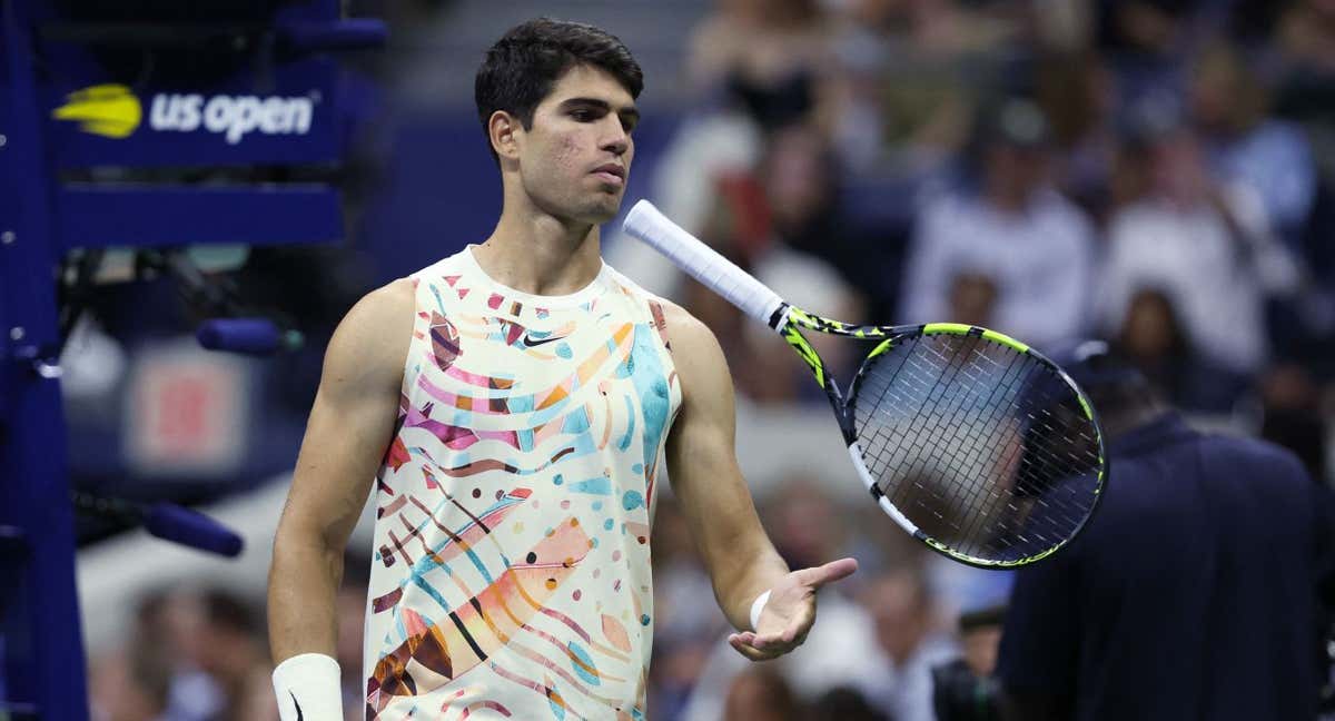 Carlos Alcaraz, en su primer partido en el US Open./CLIVE BRUNSKILL / GETTY IMAGES NORTH AMERICA